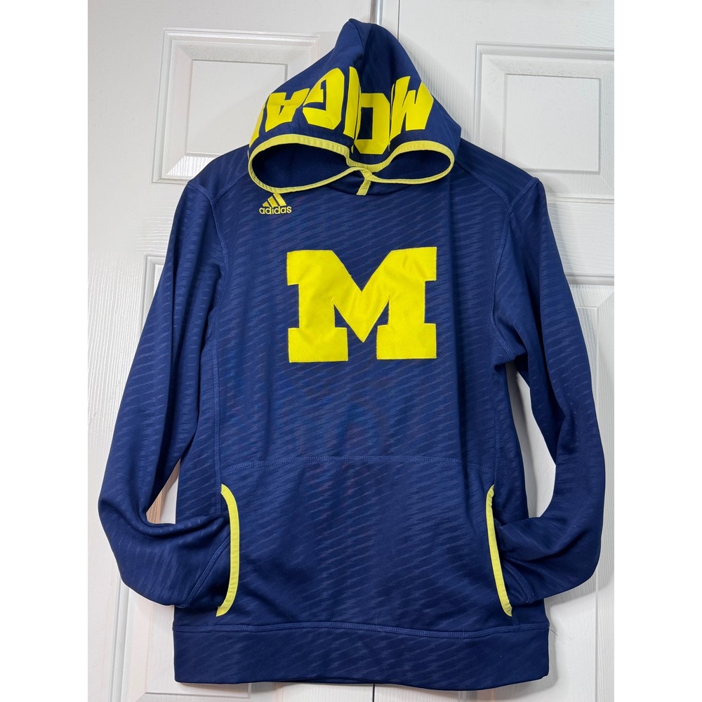 Adidas Michigan Wolverines Hoodie‎ NCAA Pullover Sweatshirt Mens Size S